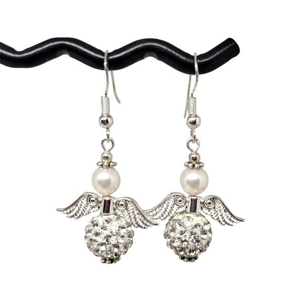 Jewelry - Sterling Silver Sparkly Angel Earrings